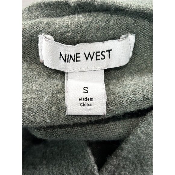 Nine West Womens Cropped Button-Up Cardigan Sweater S Gray Lightweight Knit - Picture 4 of 8